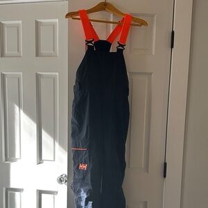 Helly Hansen Navy Overalls with Vibrant Orange Straps